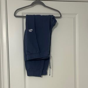Nike Navy Track Joggers with White Swoosh